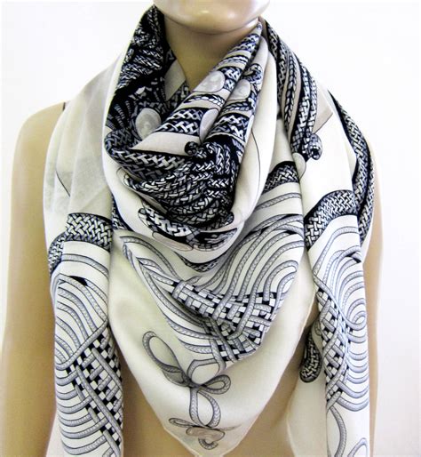 hermes cashmere silk shawl black white|hermes cashmere scarf sale.